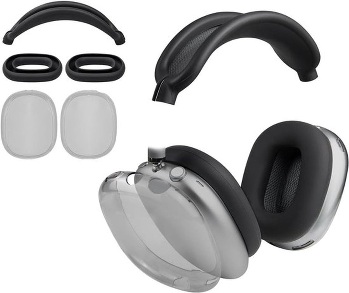 Beschermset voor AirPods Max 2/1 met Hoofdband Cover, TPU Case en Silicone Oorkussens, Zweetbestendig en Wasbaar, Ideaal voor Onderweg en dagelijks Gebruik