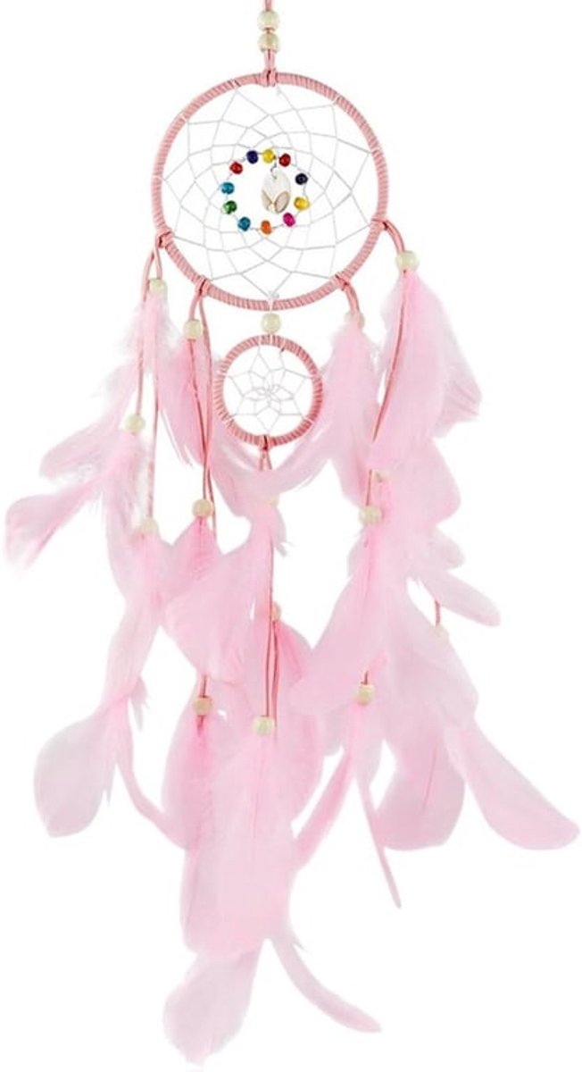 Handgemaakte Macrame Dromenvanger voor Meisjes, 3D Dromenvanger in Indiase Stijl, Wanddecoratie in Roze met Gevlochten Kant