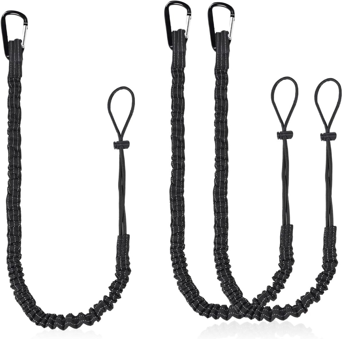 SnelShoppen - Set van 3 Gereedschaps Touwen met Karabijnhaak, Retractable Tool Rope voor Schroevendraaiers, Meetinstrumenten, Tangen, Sleutels (Zwart)