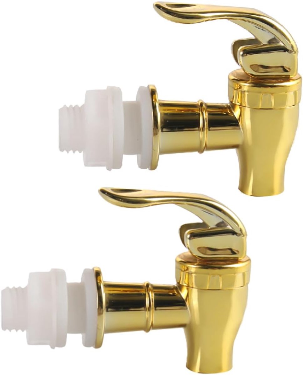SnelShoppen - Vervangende kraan voor drankdispenser, drukknop tappen, waterdispenser tap, glazen fles kraan (goud) - Perfect voor feest, tuin en keuke