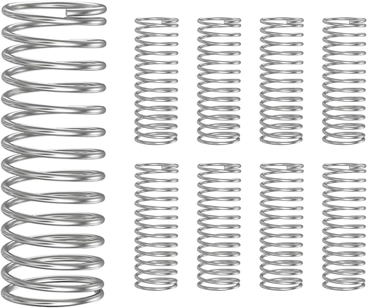 SnelShoppen - Pack van 10 compressieveren 304 roestvrij staal, 0.7 mm draaddiameter, 10 mm buitendiameter, 50 mm lengte, elastische veer voor diverse