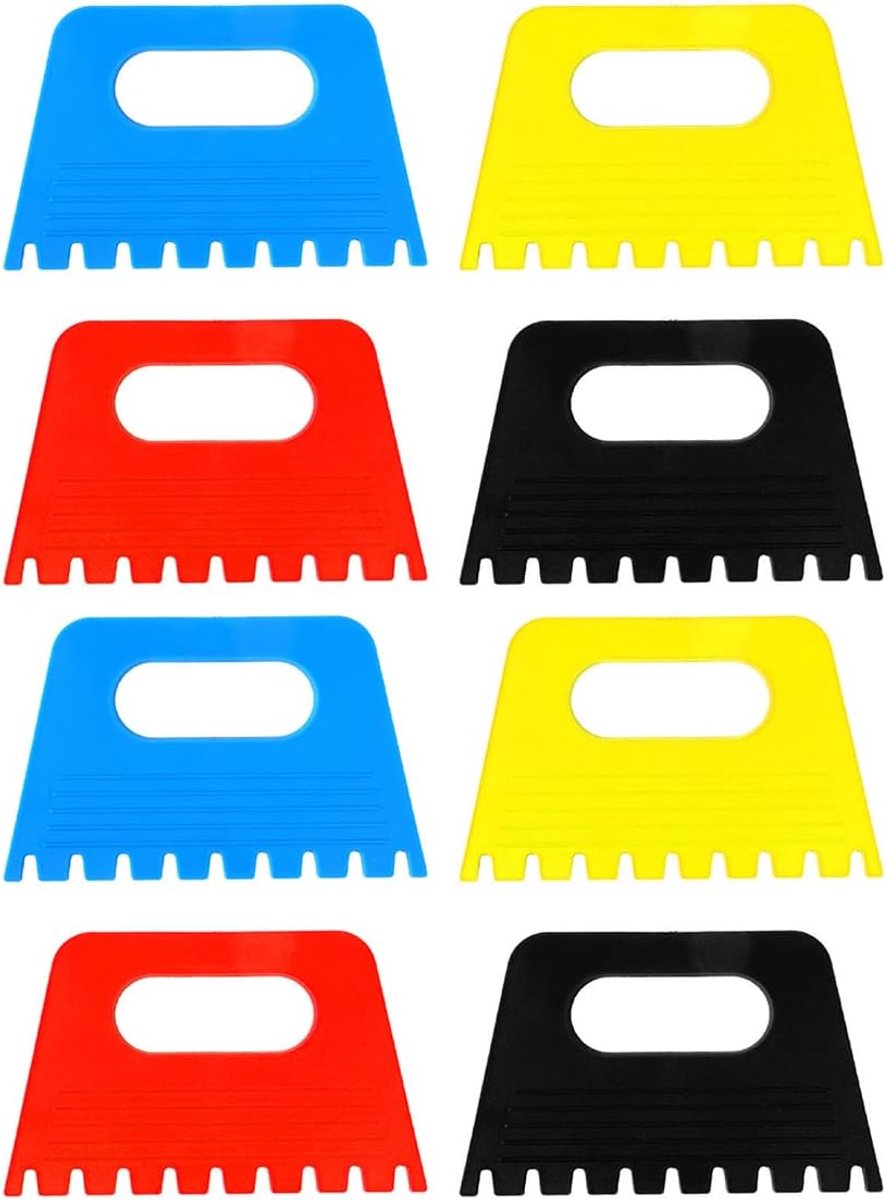 SnelShoppen - 8PCS Plastic Verf Schrapers Set - Kunstgereedschap voor Textuur Kunst, PP Kunststof, Duurzaam en Lichtgewicht, Perfect voor DIY Schilder