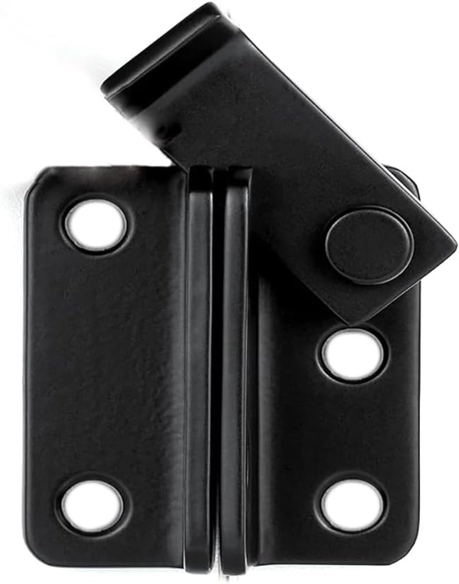 SnelShoppen - Flip Gate Latch RVS Schuifslot Binnendeur Flip Latch voor Schuur Kast Badkamer Tuinhuis Garage, Links Open - Zwart - 62 x 50mm