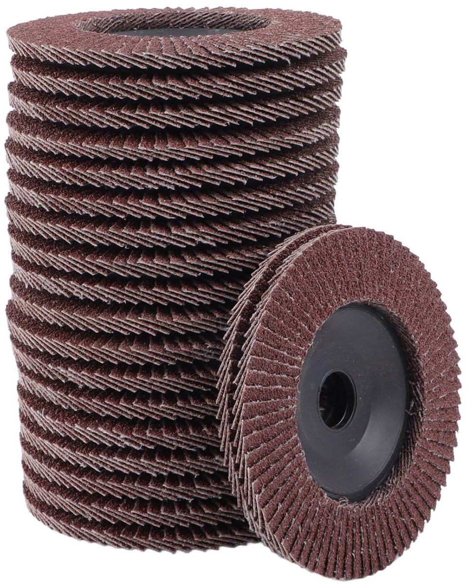 SnelShoppen - 20 Stuks Schuurdiscs 100 x 16 mm - 80 Grit Schuurpapier Schuurwielen - Abrasieve Schijf voor Polijsten en Schuren - Hoogwaardige Rode Sa