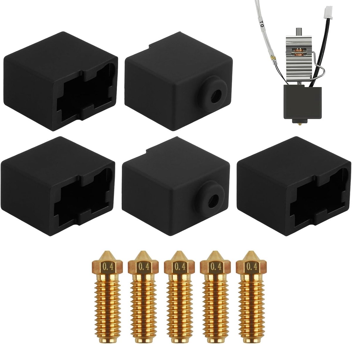 3D printer nozzles 0.5mm - messing - 5 stuks - voor nauwkeurig printen - SnelShoppen