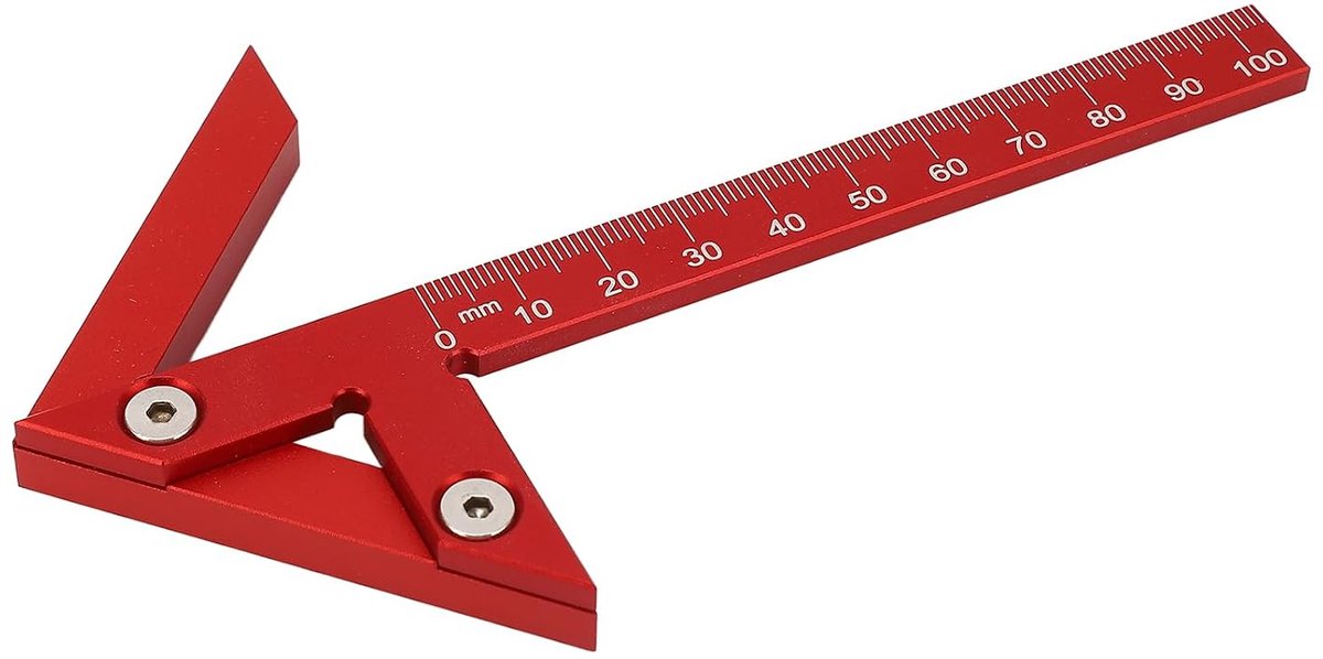 SnelShoppen - Middle Gauge Ruler, 105mm Aluminium Legger met 45° en 90° Hoek voor Houtbewerking en Precisie Metingen, Handgereedschap voor Timmermansw