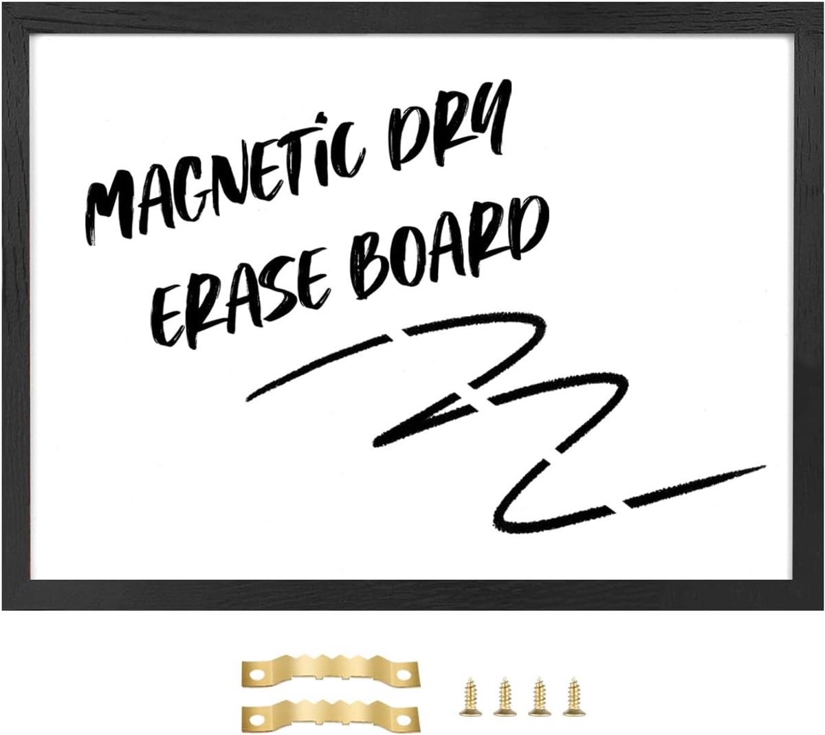 Okydoky Magnetic Whiteboard with Wood Grain, Black Wooden Frame, Dry Washable, Large Whiteboard for School, Home - ShopVlot