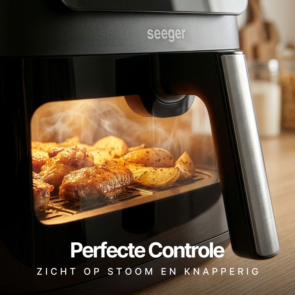 Elmarc SteamFry Airfryer met Stoomfunctie en Kijkvenster - afbeelding 2