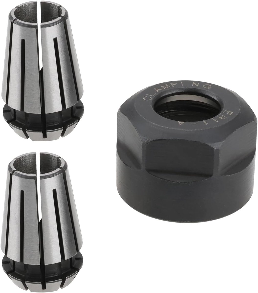 SnelShoppen - ER11 Spiraalsleutel Moerset 1/4 inch met Klemmoer - Geschikt voor CNC Graveermachine, Draaibank, Router - Precisie Gereedschap voor Hobb