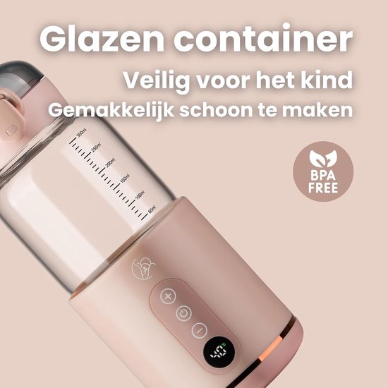 Draagbare Flessenwarmer - Mobiele Warmer - Babyvoeding Opwarmen - Snel Warm in 8 Minuten - 1 kg - Roze — afbeelding 4