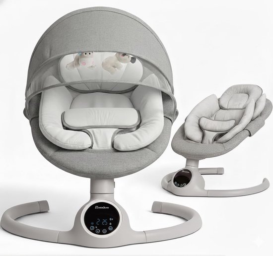 Baby Schommelstoel - Elektrische Bouncer - Baby Ontspanning - Met Bluetooth Bediening - 65 x 60 x 66 cm - Chocoladebruin — afbeelding 2