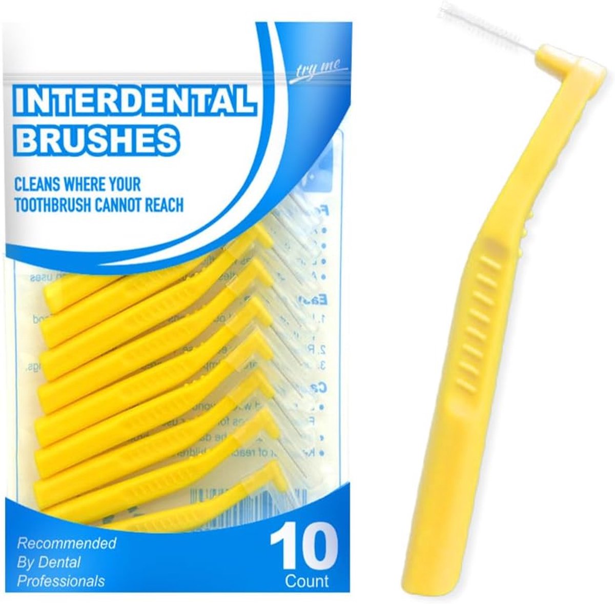 SULIUDAJI Pack of 10 Interdental Brushes, Toothbrushes Between Teeth and Gum, Small Interdental Brushes in L Shape - ShopVlot