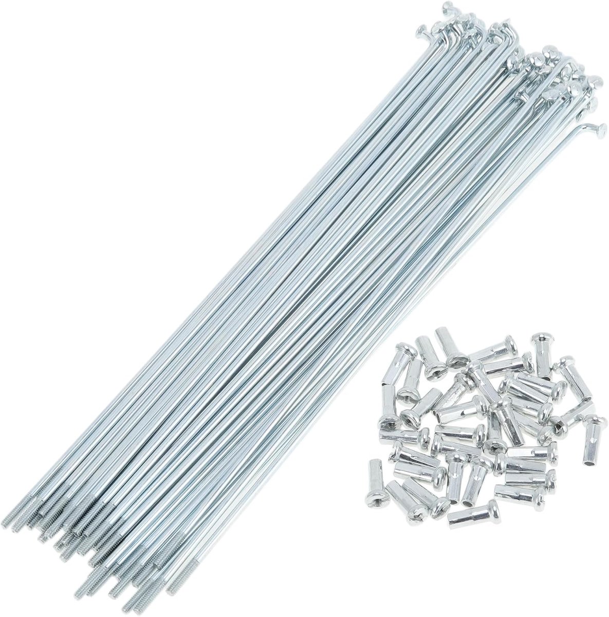 SnelShoppen - 36 Stuks 14G Fietsspatborden 165mm Galvanized Staal Spaken Zilver voor Fietsvelgen Wielonderdelen