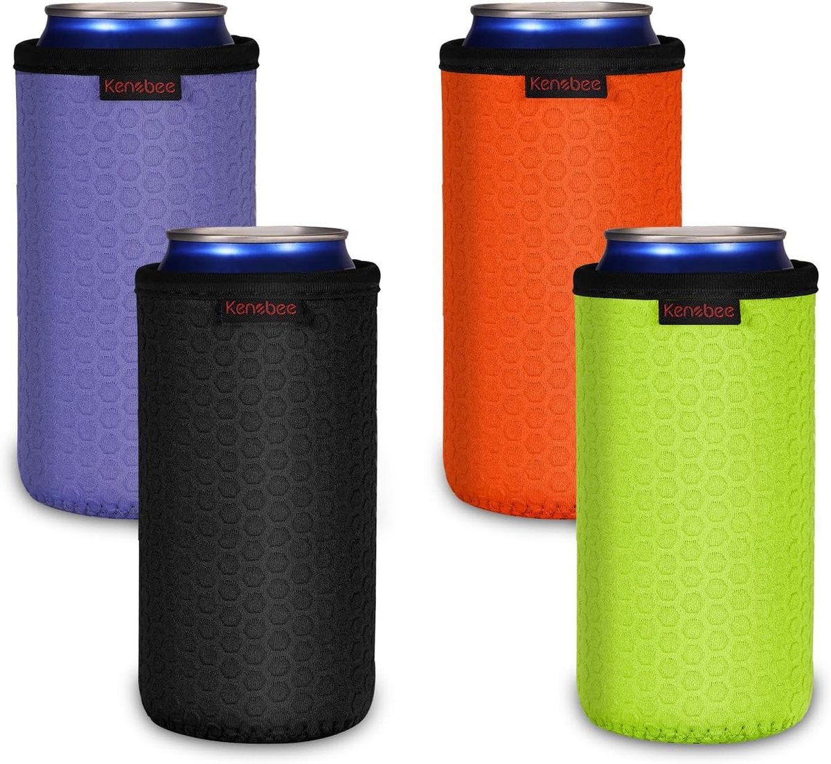 4x 500ml Isolerende Koelbox, Herbruikbare Neopreen Drinkhouder voor Bier, Koude Drankjes en Picknicks in 4 Kleuren