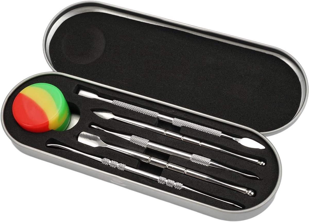 Dabbing Tool Set 5-delig - roestvrij staal - antislip grip - ideaal voor modelleren - ShopVlot