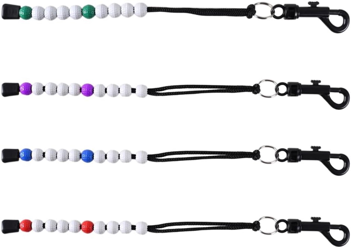 Golf Score Teller - 4 Kleurige Tellertjes - Voor Precisie en Gemak bij Golfen - Duidelijke Stroke Registratie - ShopVlot
