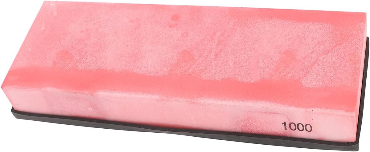 SnelShoppen - 1000 Grit Aluminium Oxide Micro Poeder Messenslijpsteen met Antislip Basis, Vlakke Steen Hoekgids en Leren Riempje voor Keuken en Buiten