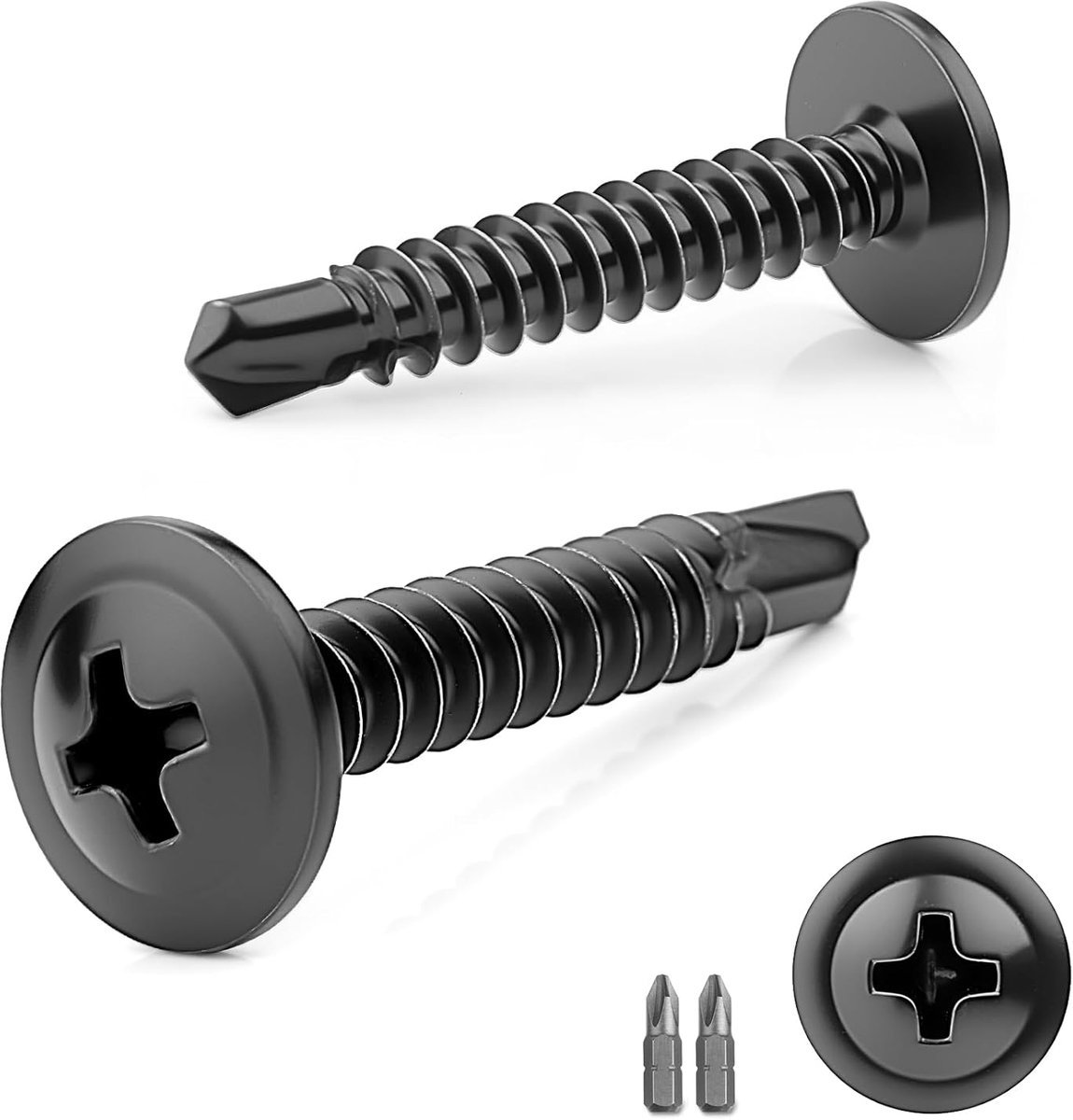 SnelShoppen - 120 Stuks 410 Blinde Schroeven 4.2 x 25 mm Zelftappende Schroeven RVS Phillips Schroeven Zwart voor Kluswerk en Onderhoud