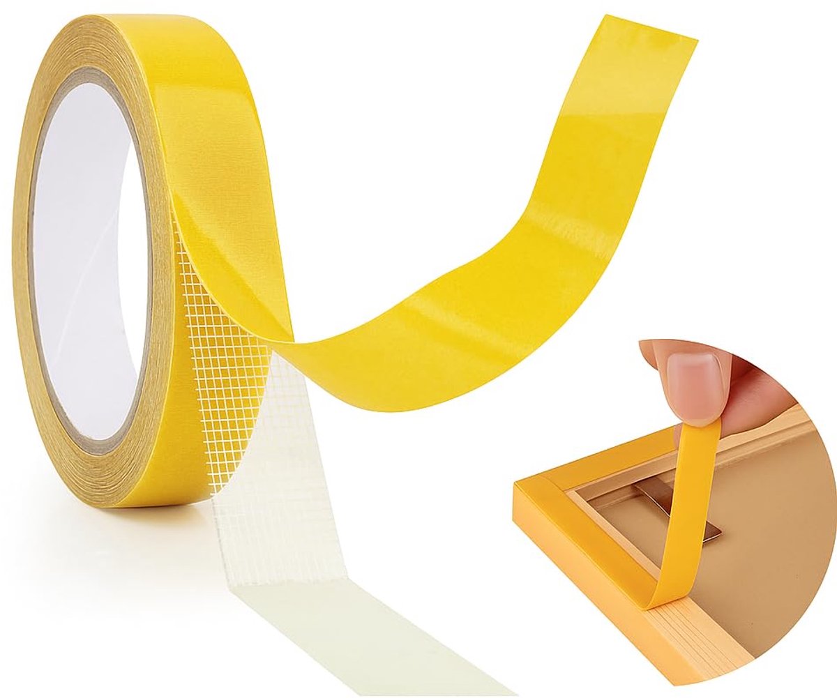 SnelShoppen - Dubbelzijdige Tape, Extra Sterke Dubbelzijdige Lijmtape voor Vloerbedekking, Tapijt Lijm, Restvrij, 20 mm x 20 m, Perfect voor Klussen e