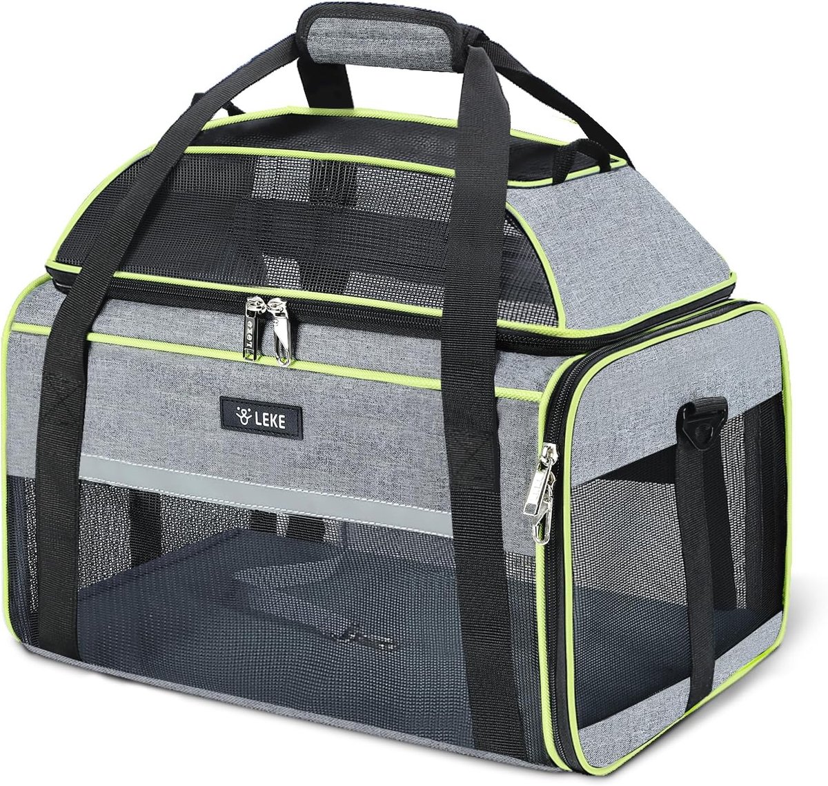 SnelShoppen - Lekespring Katentransportbox en Hondentransporttas voor Honden en Katten, Naar Boven Uitbreidbaar, Geschikt tot 7 kg, Grijze Transportbo