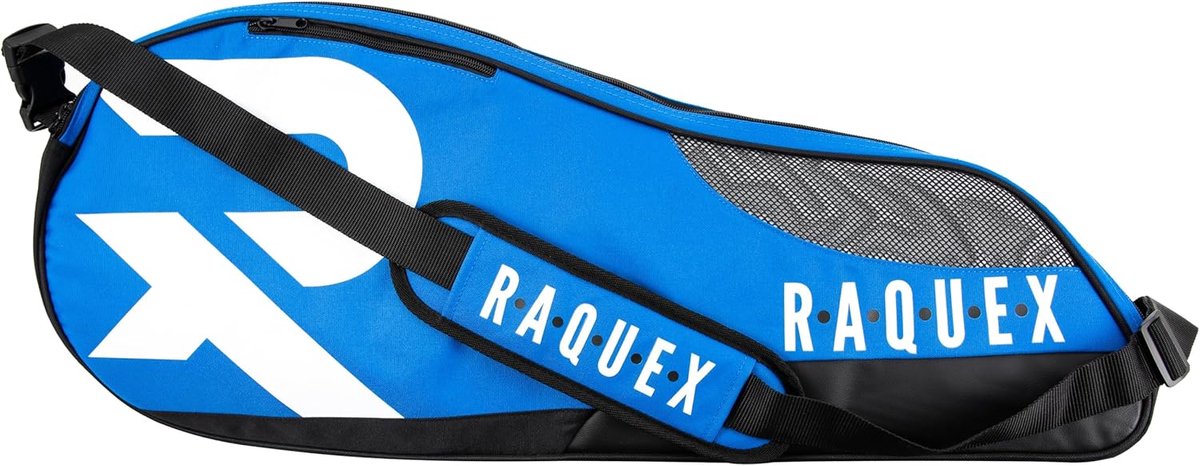 SnelShoppen - Tennis Bag - Rackettas voor Tennis, Badminton, Squash, Padel - Blauw, Zwart of Magenta - Houdt Tot 6 Rackets + Accessoires + Sneakers -