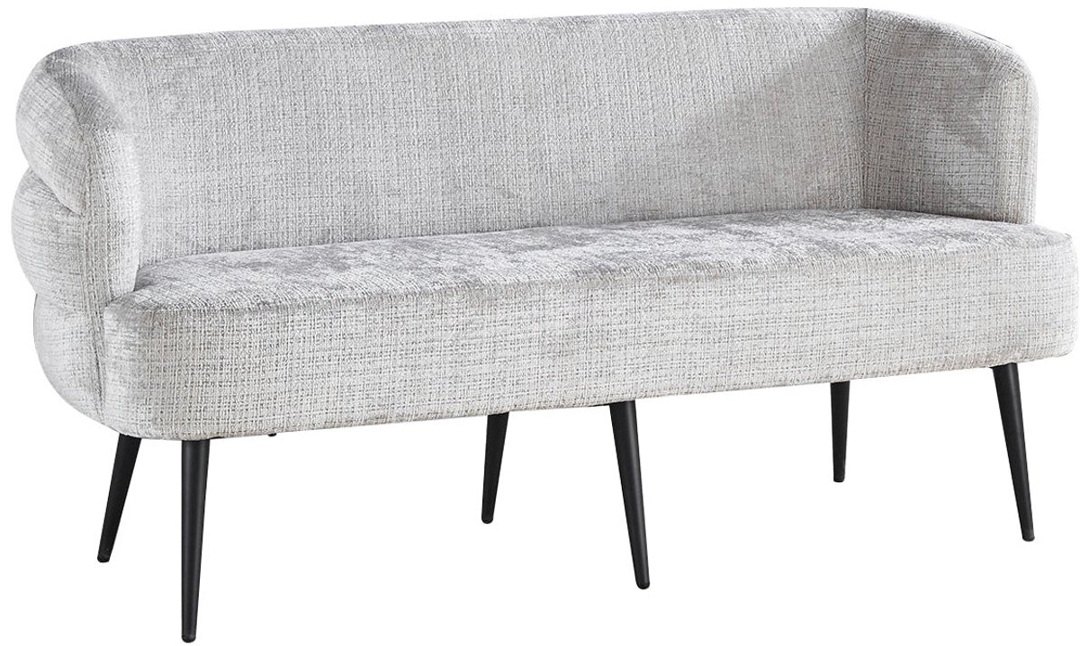 Lizzely Garden & Living Eetkamerbank met armleuning Quinn 160cm grijs chenille eetbank