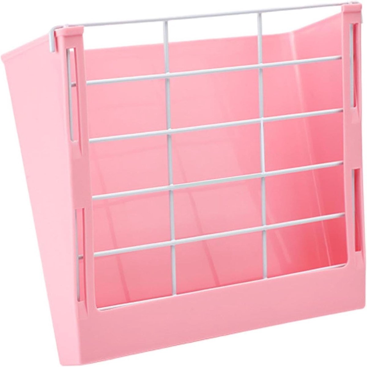 Hooi Rek - Voerbak - Knaagdieren Voeren - Direct Bevestigd - 23x21x9.5cm - Roze