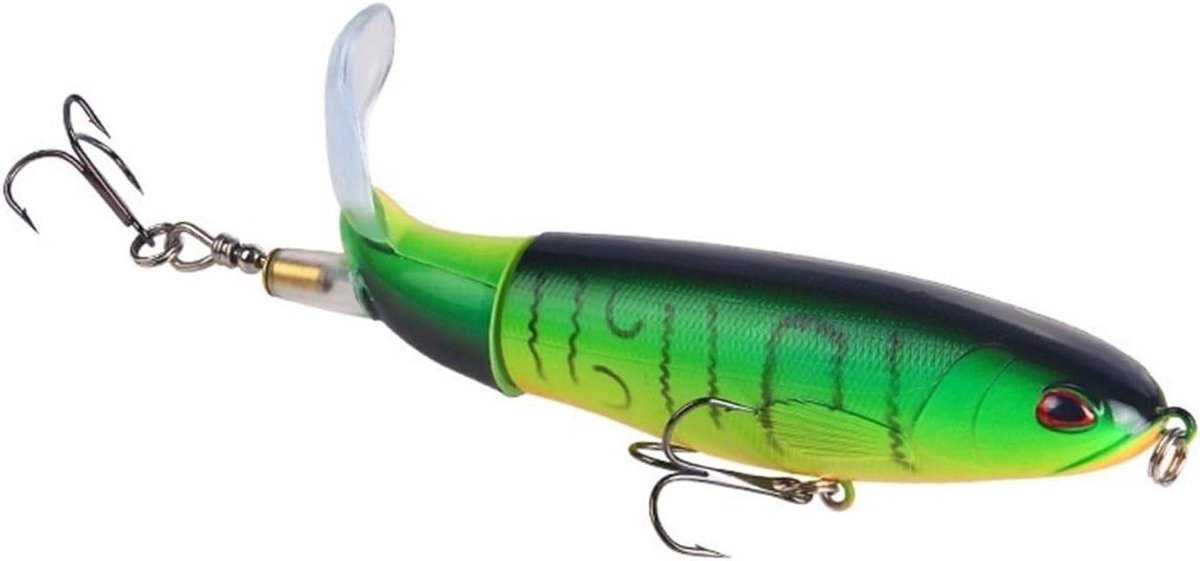 Whopper Popper Kunstaas - Oppervlakte Lokaas Vis - Vissen Op Roofvis - Zelfnivellerende Staart - 10/14 cm - One Color