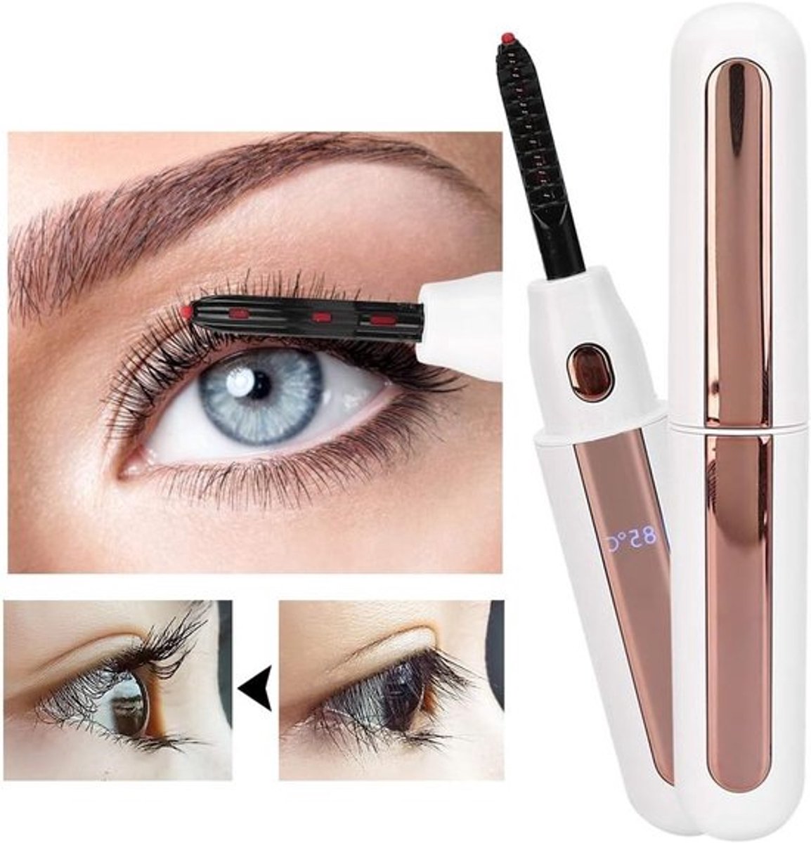 Verwarmde Wimperkruller met USB Opladen, Snelle Verwarming en Duurzaam Ontwerp voor Perfecte Wimpermake-up