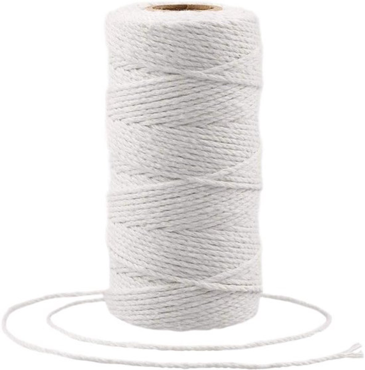 100m Witte Katoenen Touw, 2mm Bakkerstouw voor Bakken, Koken, DIY Kunst en Ambachten, Verpakken