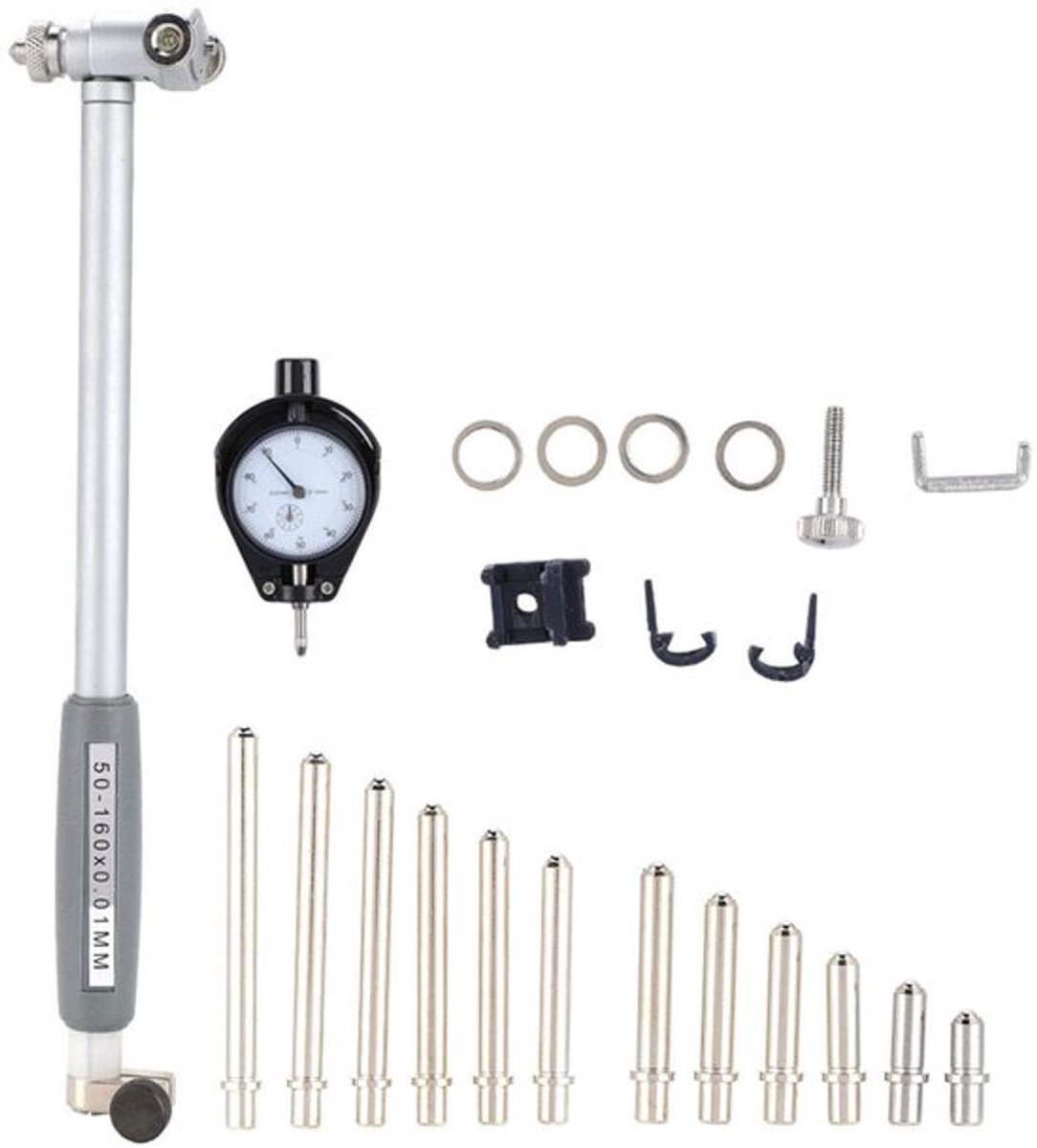 Meetklok Superprecisie - Boormeter 50-160mm - Gereedschapsset - Zelfcentrerend - Slijtvast - Geometrische afwijkingen meten