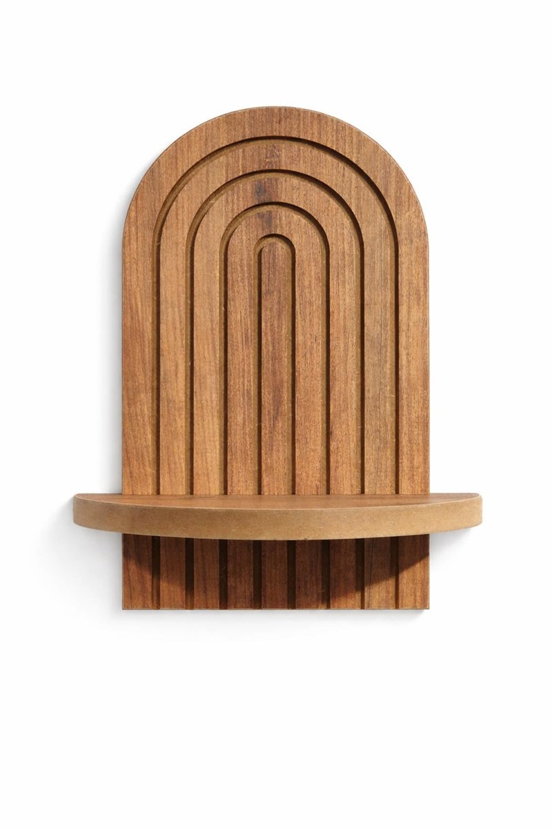 Asir - Wandplank - Eiken bruin - 26 x 13 x 35 cm
