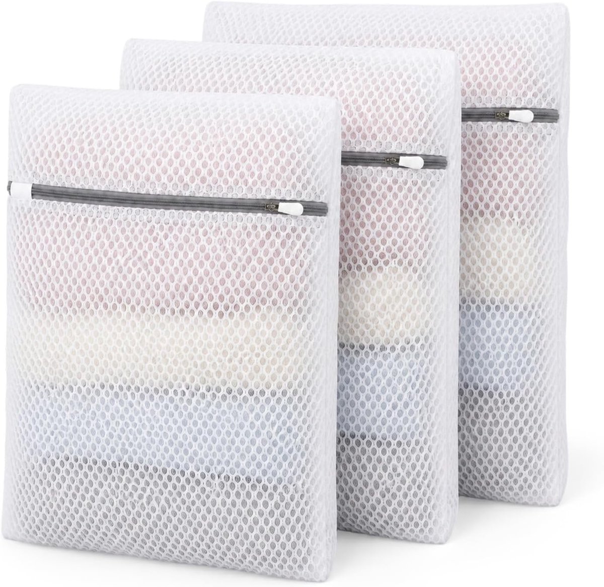 Waszakken set van 3, 30 x 40 cm, honingraatnet voor ondergoed, kleding en reizen