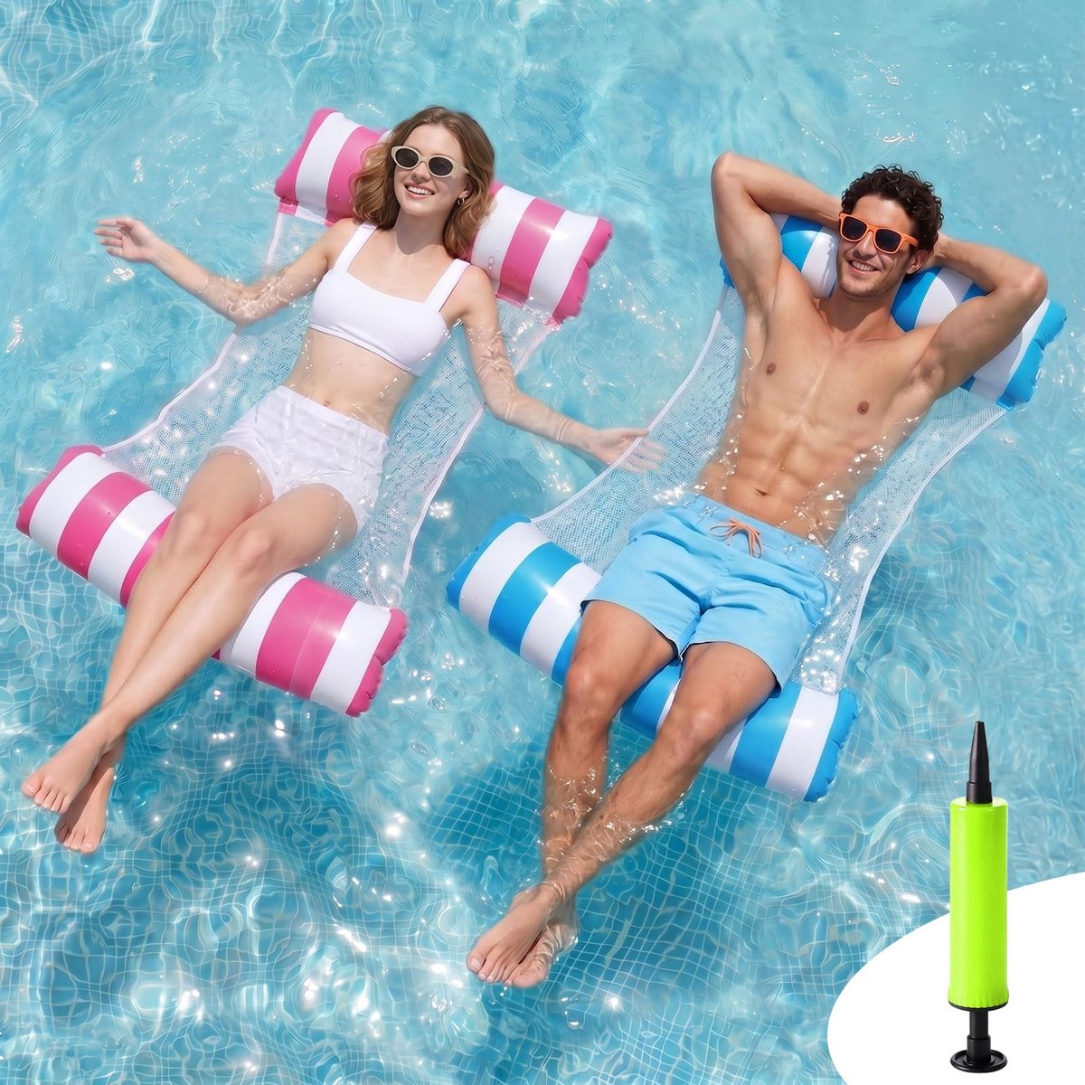 Luchtmatras zwembad 4-in-1 - 2 stuks - waterhangmat - ideaal voor ontspanning - ShopVlot