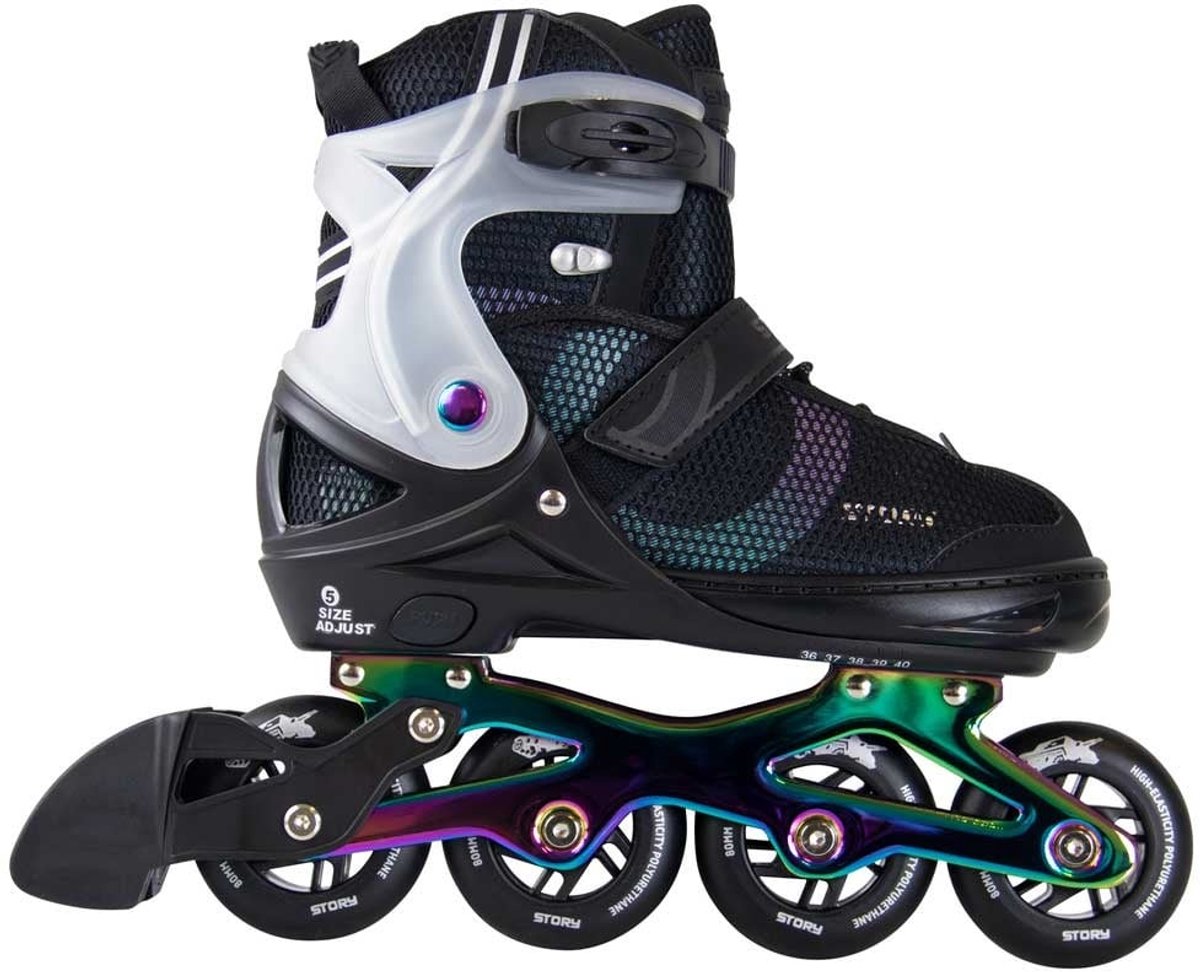 Story Motion Adjustable Inline Skates Black/Neochrome