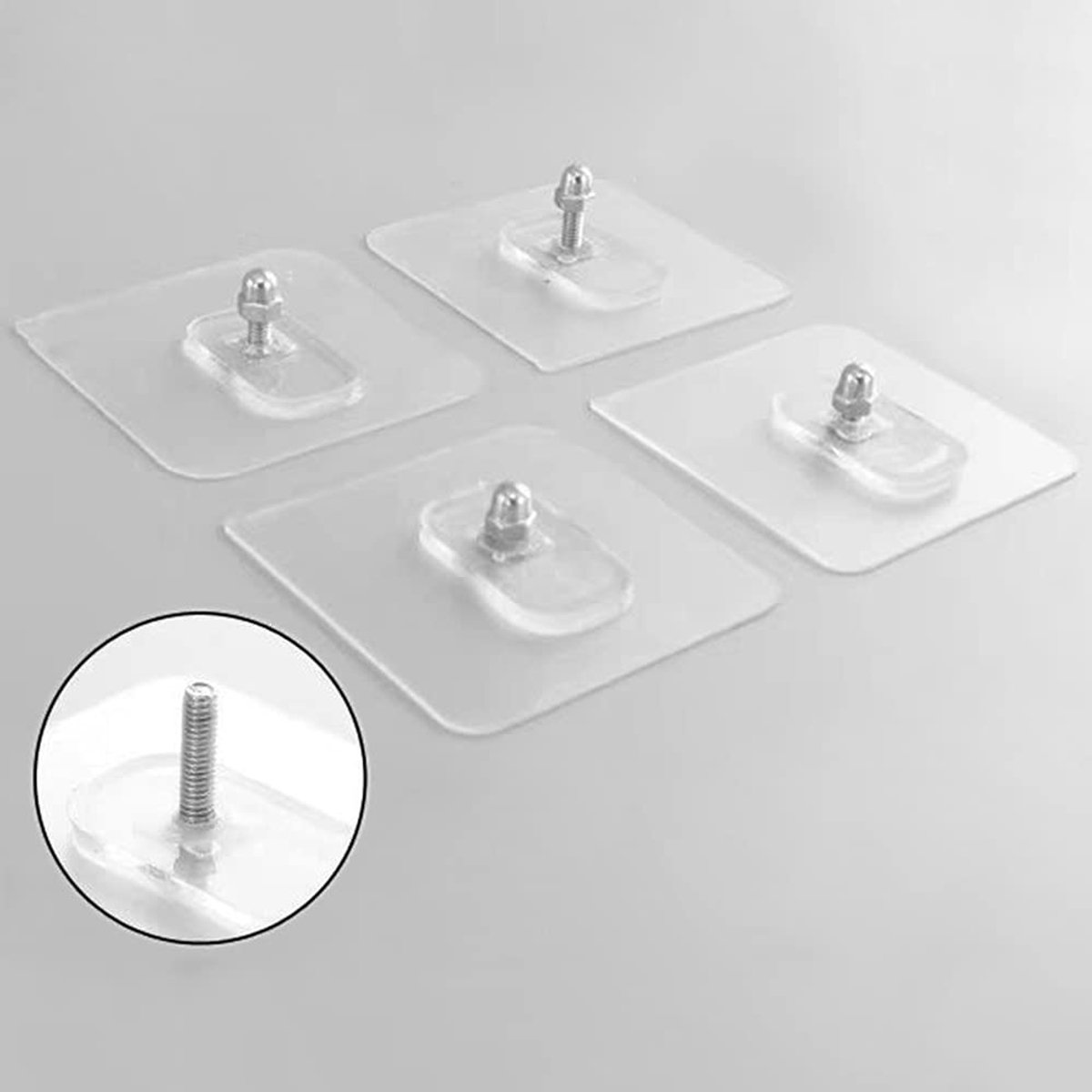 ANHORTS Zelfklevende hangende nagels, 4 stuks ponsvrije wandgemonteerde schroefhaak, keukenrolhouder/handdoekenrek - ShopVlot