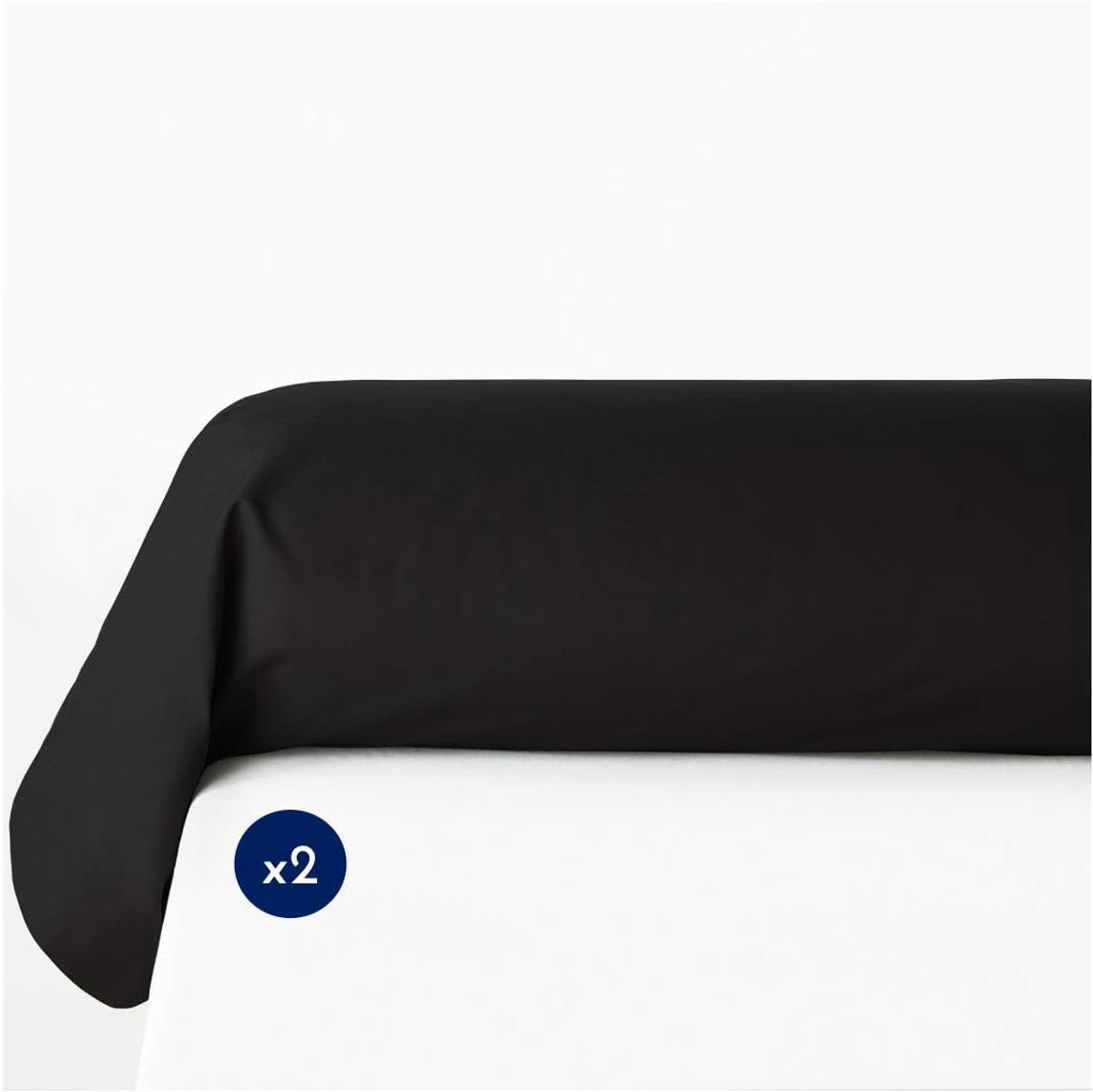SnelShoppen - Kussenslopen voor Nekrol 85x185 cm, Zwart, 100% Katoen, Ademend en Zacht, 2 Stuks, Ideaal voor Thuis en Slaapkamer