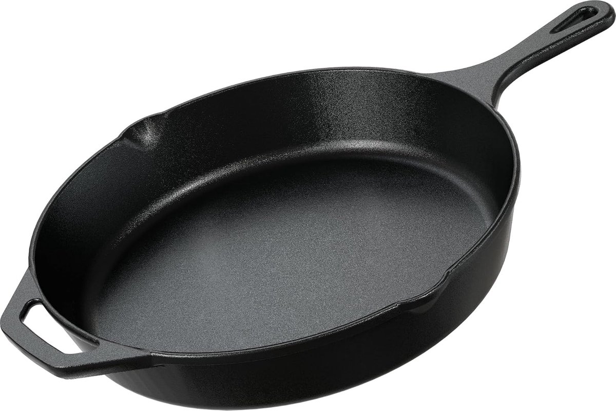 Warmara Braadpan Gietijzer - Gietijzeren Braadpan - Dutch Oven - Zwart - 44cm x 32cm x 7cm