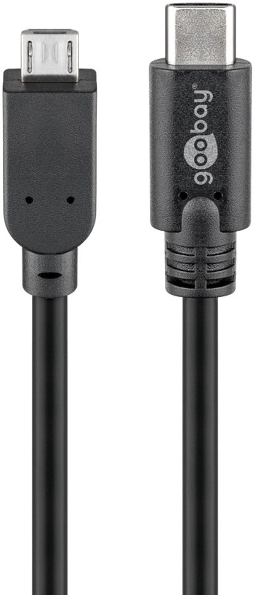Goobay USB-C naar USB Micro B kabel - USB2.0 / zwart - 050 meter