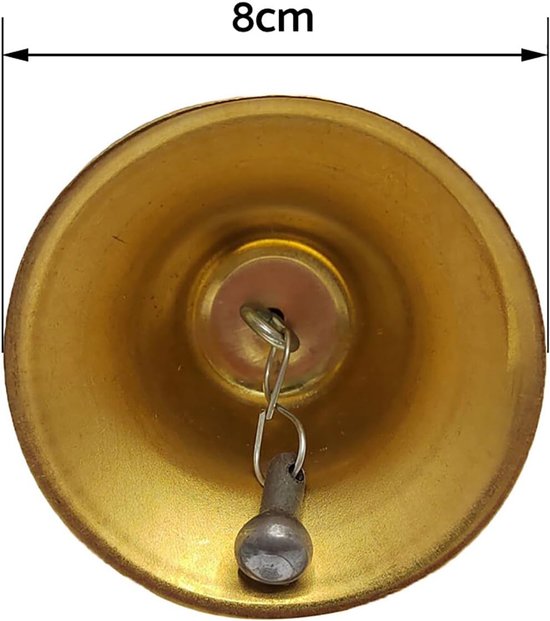 Handbel - handbellen - Tafelbellen - Metaal - Tafelbel - 8 cm - Schoolbel - Receptiebel - bel - Gongen - Hard Geluid - butler bel - handbellen voor volwassenen - messing - staurant — afbeelding 5