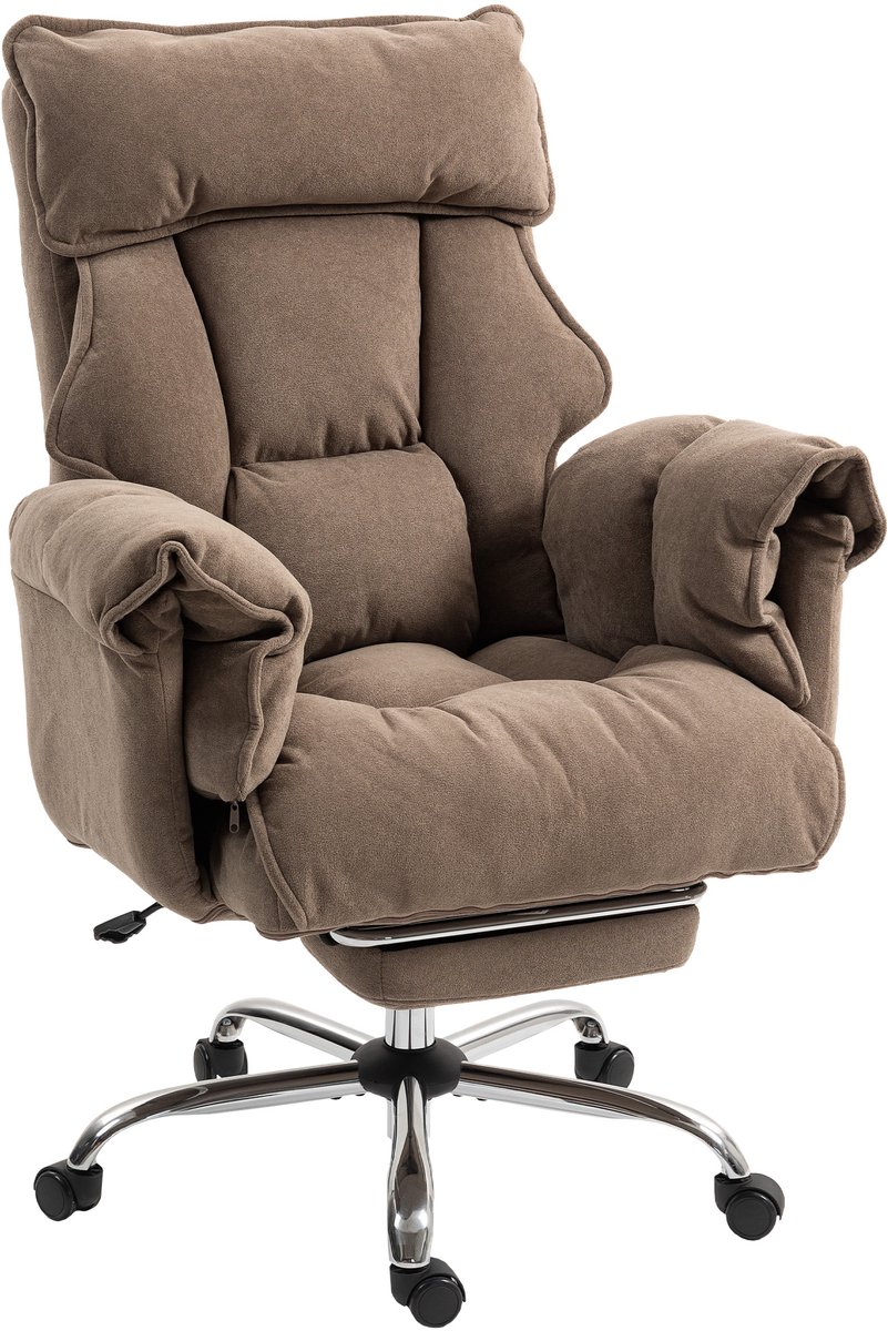 HOMCOM Bureaustoel Polyester 80L x 80B x 106-114H cm Bruin