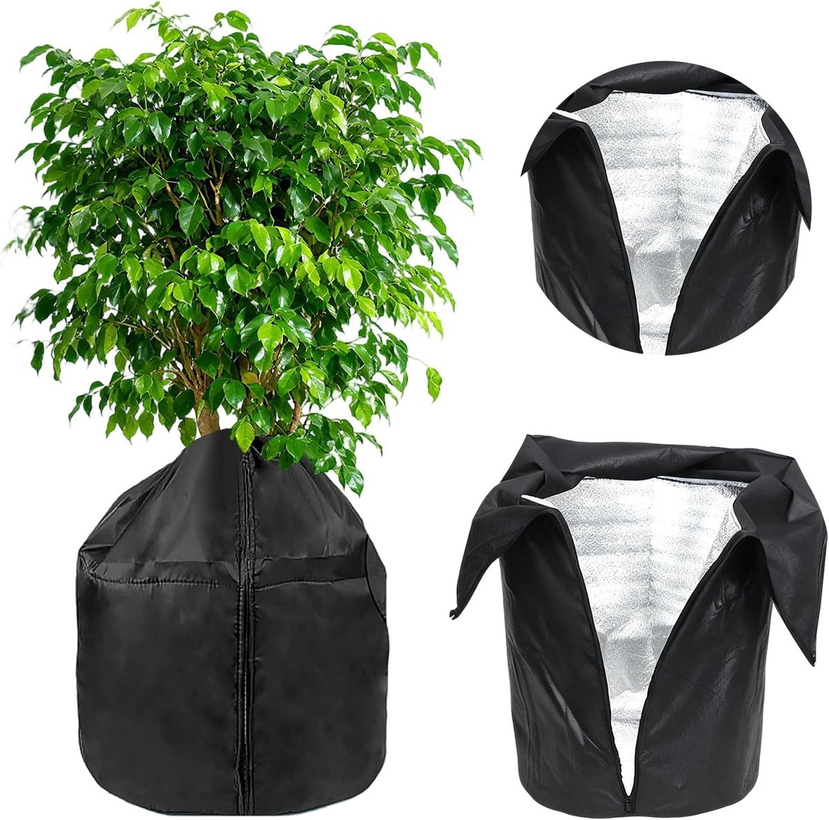 Verwarmende Bescherming voor Planten 45 x 50 cm - Winterbescherming met Rits en Trekkoord voor Potplanten, Heesters en Bomen