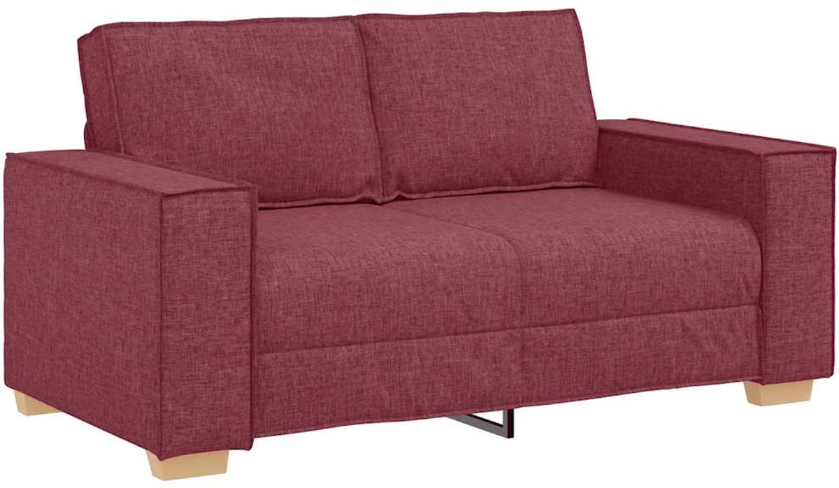 vidaXL 2-zitsbank - Wijnrood - 160x78x84 - cm - Stof