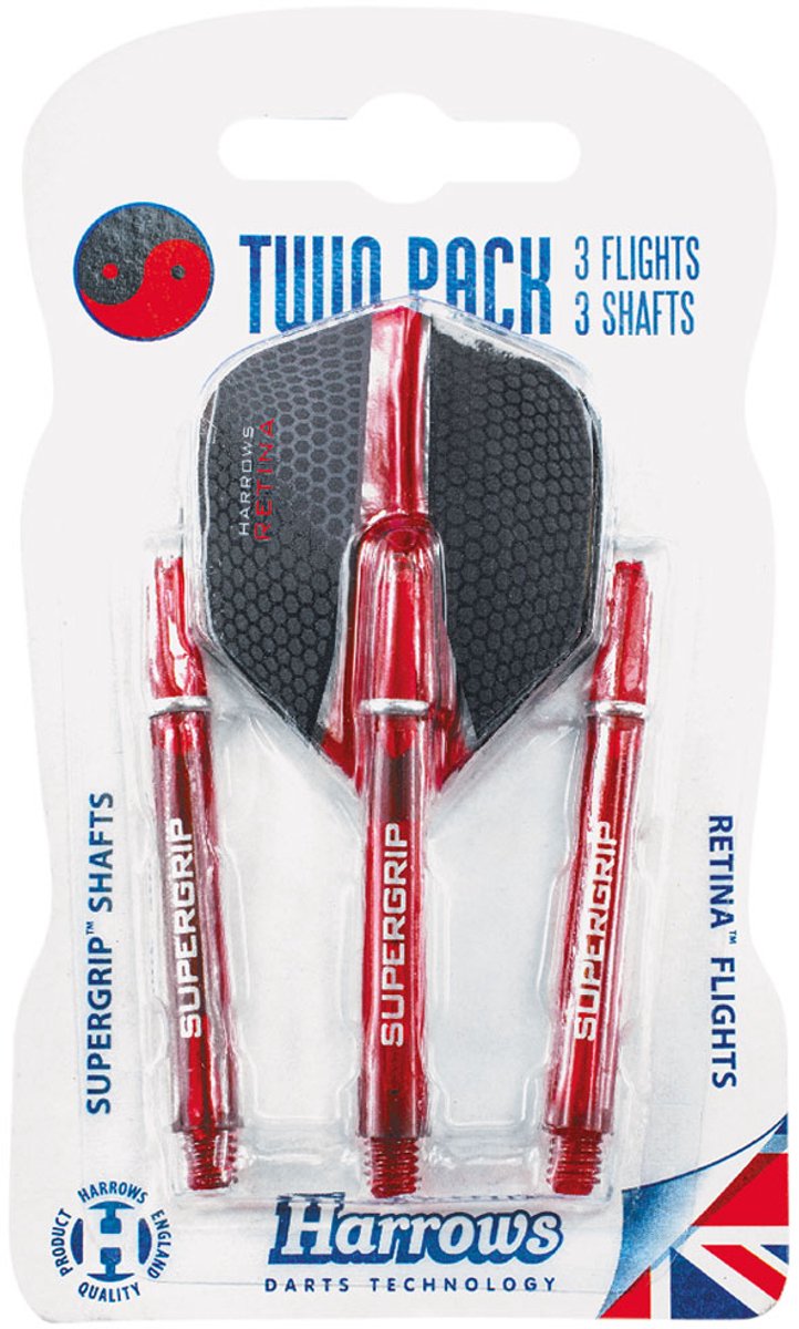 Harrows Twin Pack Dart Flight/Shafts - Red -.