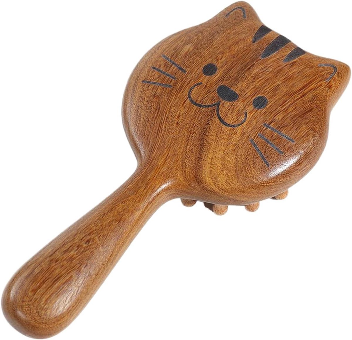 Massagekam Hout - Sandelhout Borstel - Hoofdhuid Ontspanning - Therapeutische Geur - 18 x 10 cm - Houtkleur