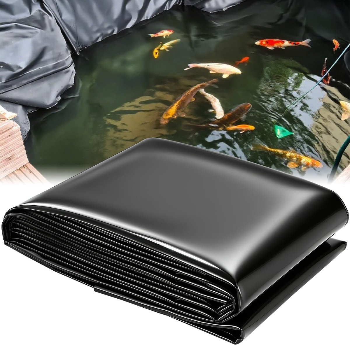 Vijverzeil - Zwart - 1,2 x 2,1 m - HDPE - Voor Siervijvers en Watertuinen