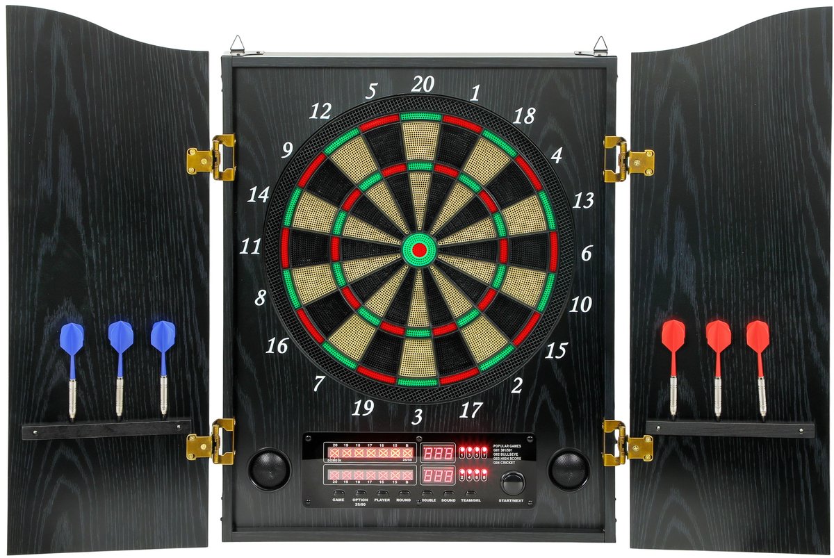 SPORTNOW Elektronisch Dartbord-MDF, kunststof-96L x 65,5B x 7H cm-Zwart