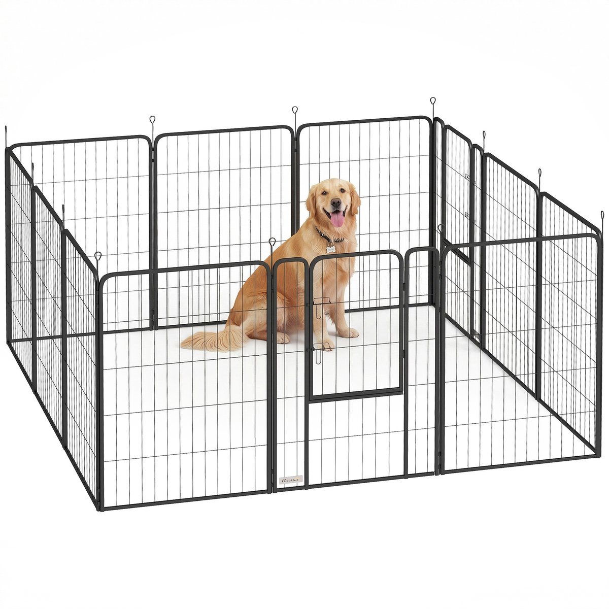 PawHut Speelbox voor Huisdieren - Staal - 204x204x100cm - Zwart