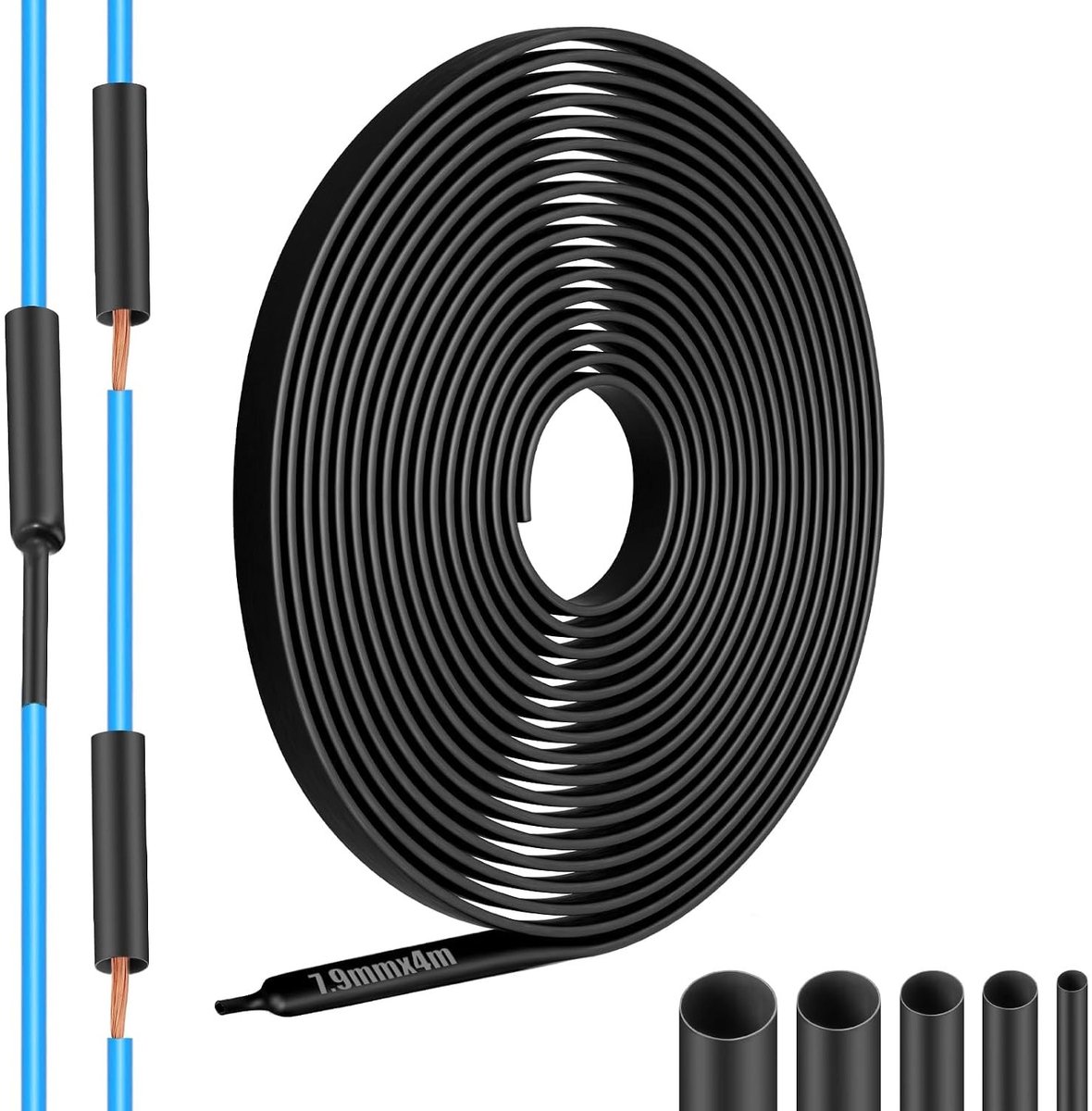 Verwarmde Krimpkous met Lijm, 0.8 cm, 3:1 Krimpverhouding, Ideaal voor Elektrische Verbindingen en Isolatie (4m)