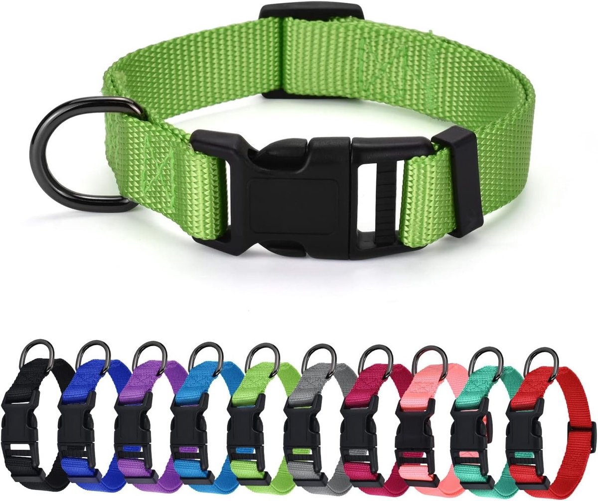Dikke Nylon Hondenhalsband, Verstelbaar en Klassiek Ontwerp, Geschikt voor Kleine, Middelgrote en Grote Honden, 4 Maten, Duurzaam en Comfortabel